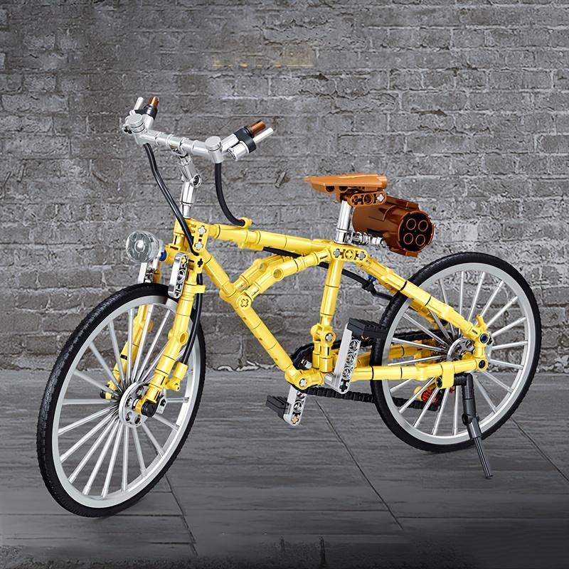 Retro Ziegelstein Fahrrad Modellbausatz Buntes Mountainbike mit Zubehör Spielzeugmodell Vintage Detailliertes Konstruktionsrad Dekoration 1126 Teile