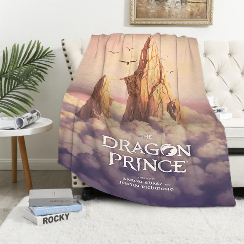 

The Dragon Prince Cartoon Knitted Blanket Fluffy Bed Blankets for Decorative Sofa Microfiber Bedding Catnap Knee Throw Fleece 30x40in