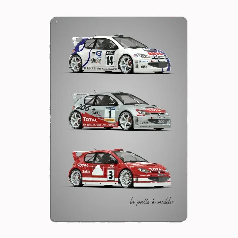 Lancia Classic Sports Quattro S1Rally Car Blueprints Metal Plaque Poster Club Home Bedroom Bar Tin Sign Room Decor Wall Decor