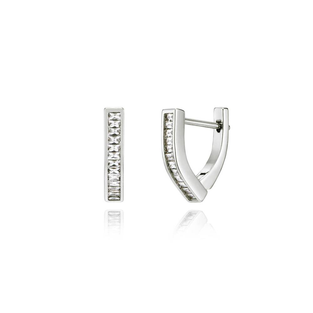 Cubic Triangle One-Touch Silver Earrings by Gisvee111