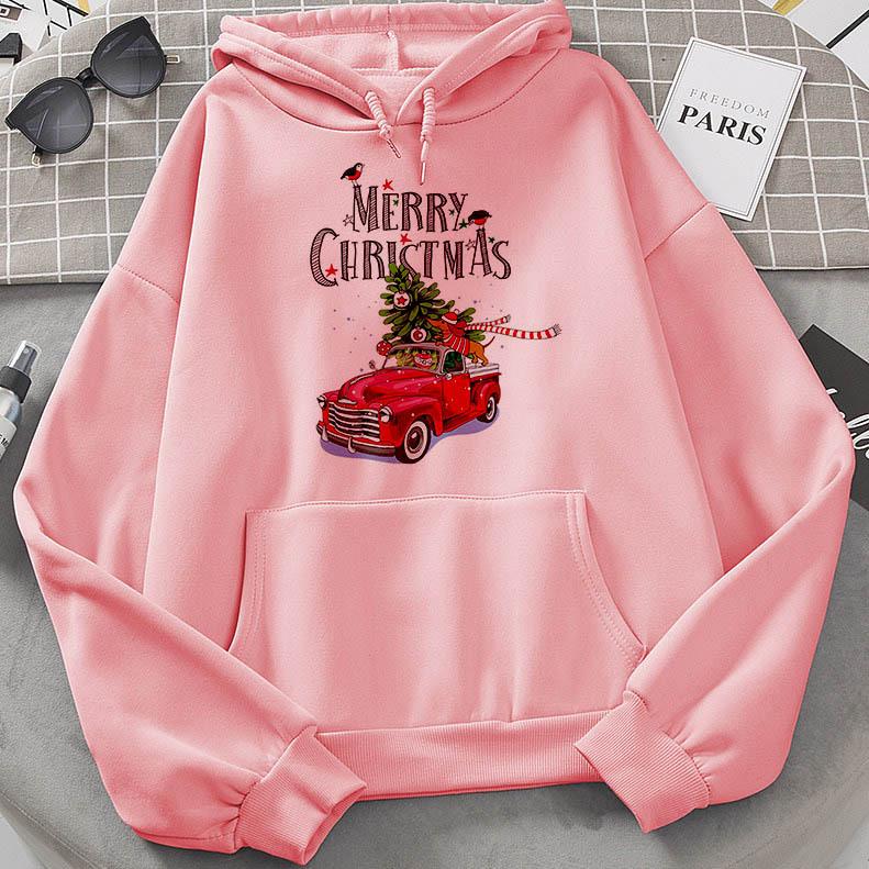 Harajuku Fleece Pullover Hoodie Christmas E Print Hoodies
