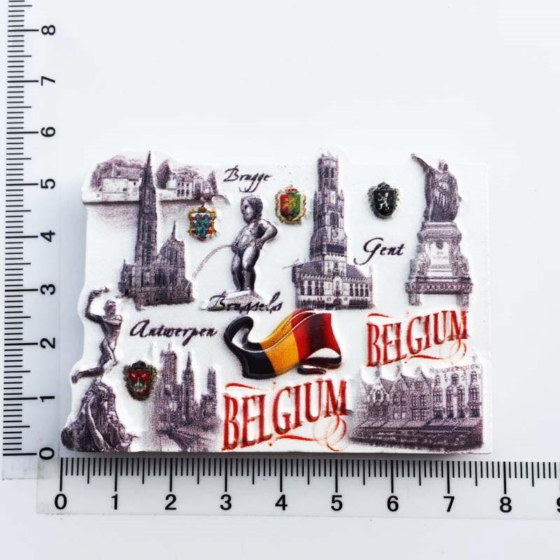Belgia Rășină Magnet de Frigider Gent Mons Magneți de Frigider Autocolante 3D Magneți Magnetici Decor Bruges Bruxelles Suvenir Turistic