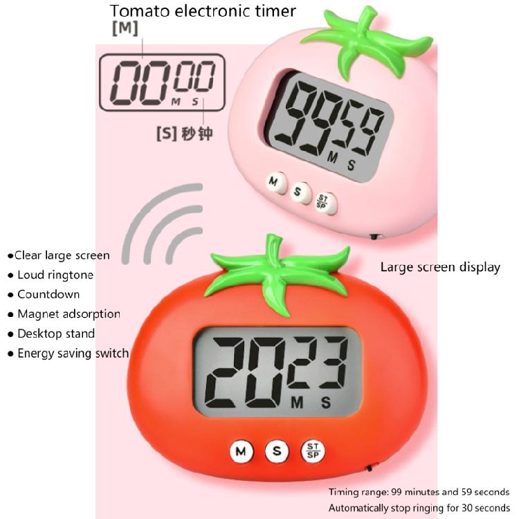 Großer Display-Timer Tomatenförmiger Timer für Küche, Kochen, Sport und Studium