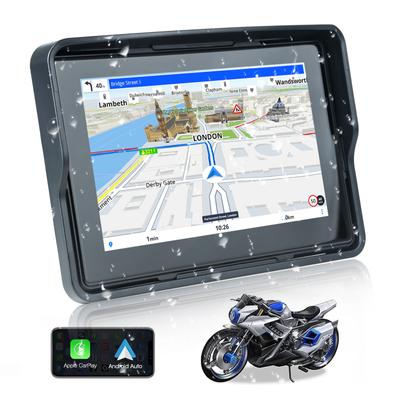 5'' inç Motosiklet Taşınabilir Navigasyon GPS Kablosuz Carplay Android Auto IPX7 Su Geçirmez Motosiklet Monitörü Dokunmatik Ekran