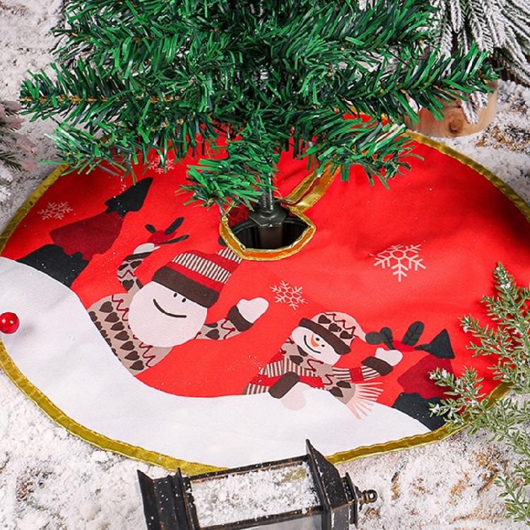 Decorative Christmas Tree Skirt Practical Fabric Christmas Tree Skirt with Golden Edged Detailing for Celebration