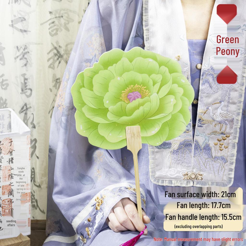 Peony Fan - Tang Style Hanfu Photo Prop, Chic Luoyang Souvenir for Tourists