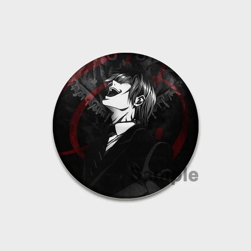 32/44/58MM Japanese Anime Death Note Enamel Pins, Round Brooch, L Killer, Yagami Light, Cosplay Badge, Backpacks Jewelry, Xmas Gifts