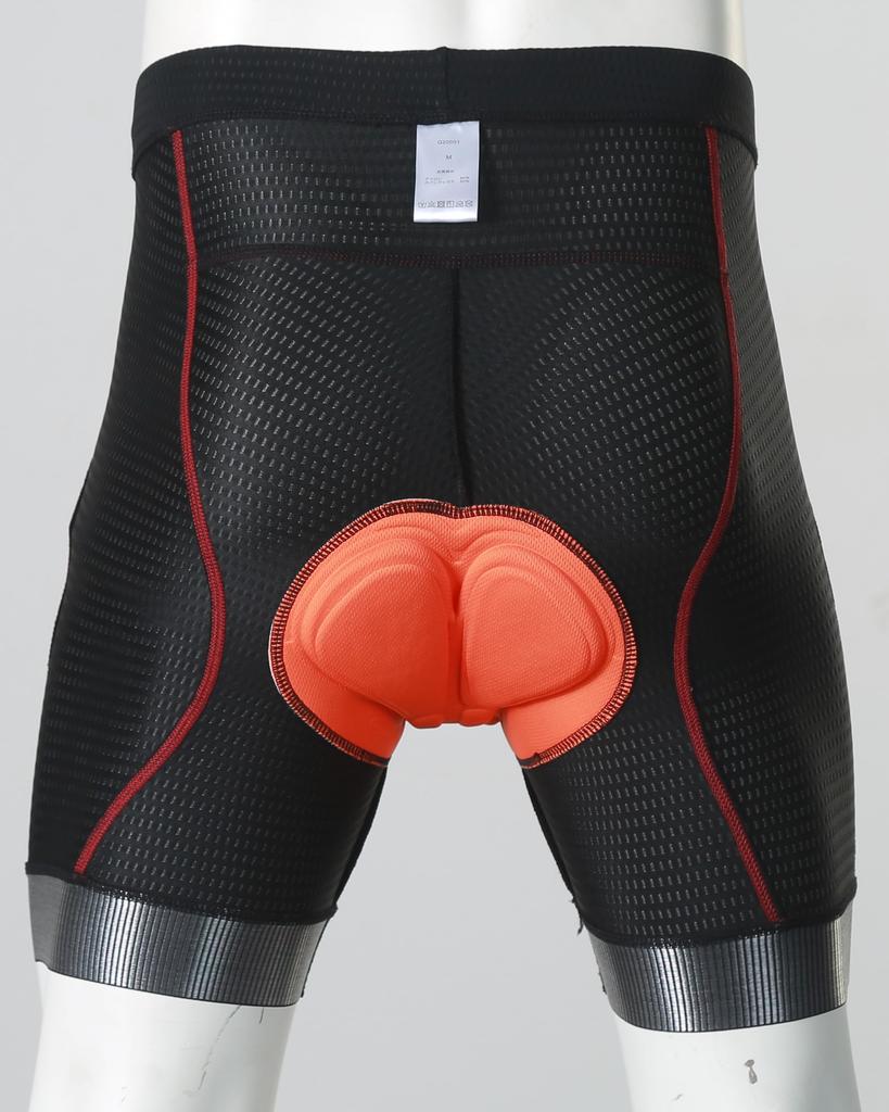 Welkruz Cycling Inner Pants with Gel Pads for Bicycles and Road Cycling Men's Bikes, Jersey, WL-BB063 (Black/Red, L)