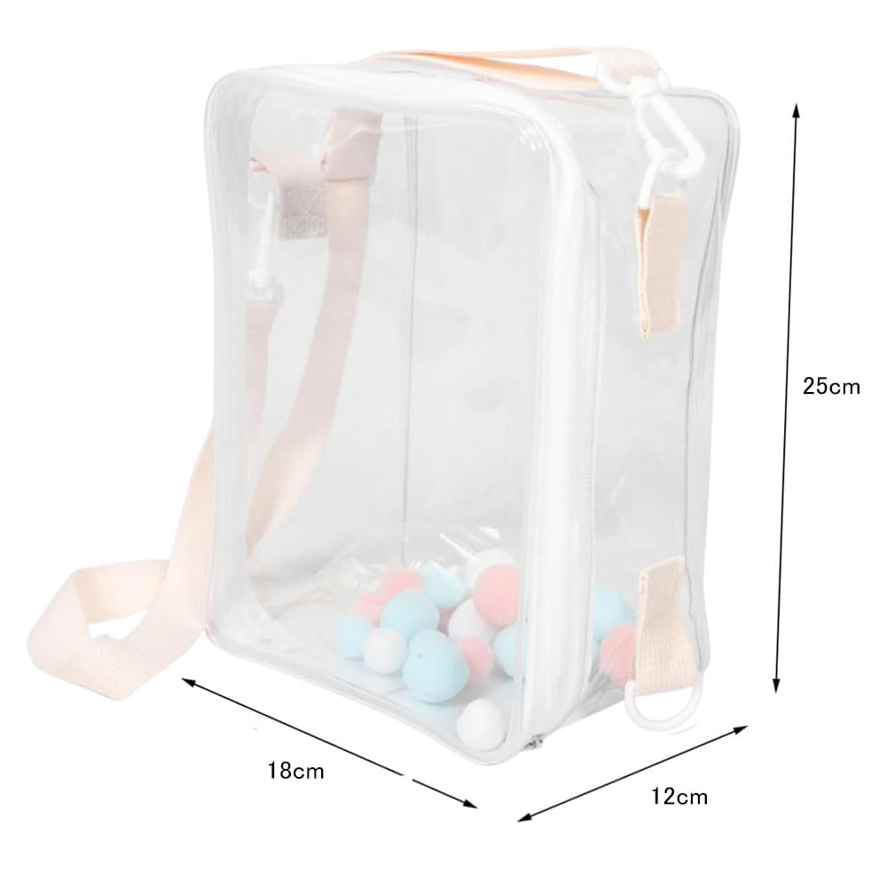 [DFsucces] Ita Bag, Shoulder Bag, Dustproof, Waterproof, Clear Bag, Doll Case, Stuffed Animal Pouch, Fully Transparent, Large Capacity, For Going