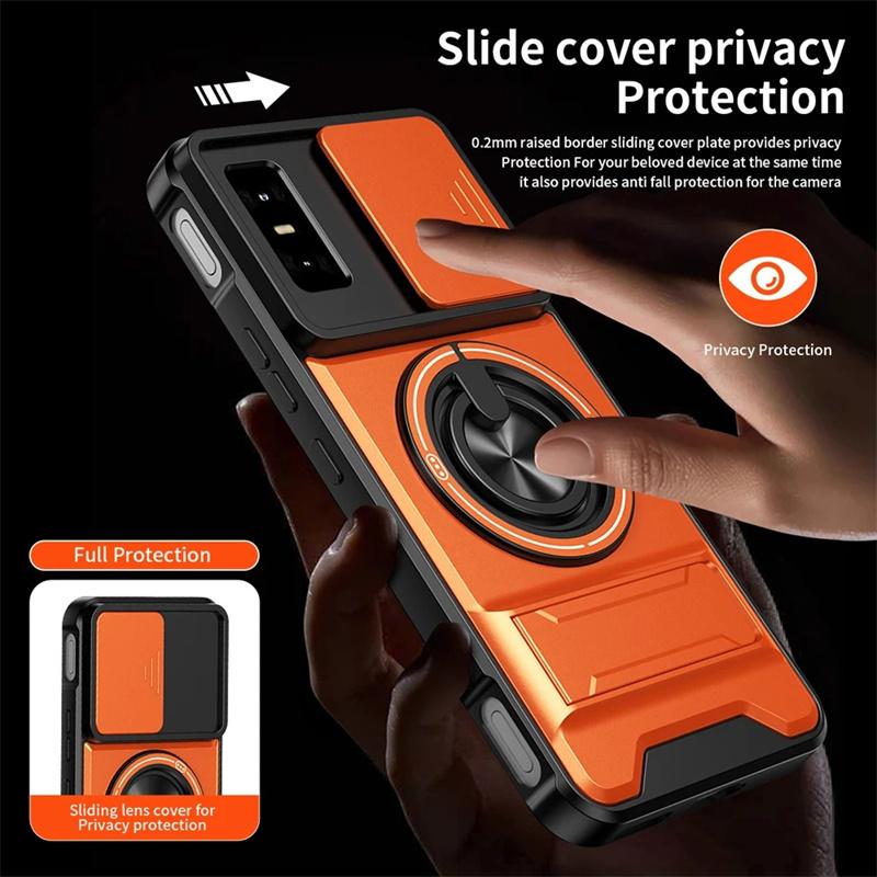For Infinix GT 50 ProCase Camera Protection Upright Stand 360° Ring Magnetic Case All-around Shockproof Cover For Infinix GT 50 Pro Phone Casing