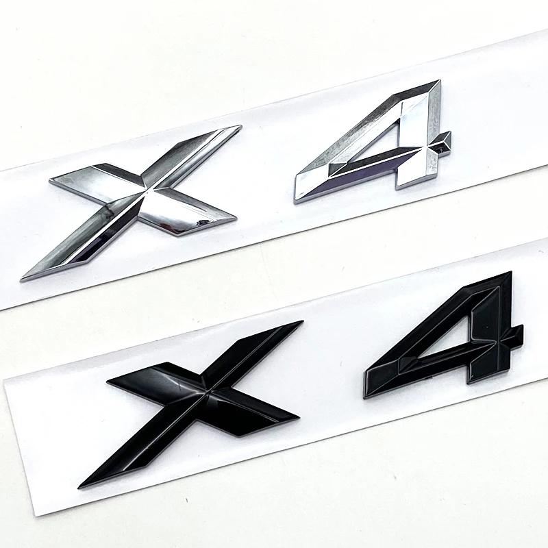 3D ABS Black Chrome Car Letters Rear Trunk Badge X4 Logo For BMW X4 Sticker Emblem X4 Lettering Accessories uq2