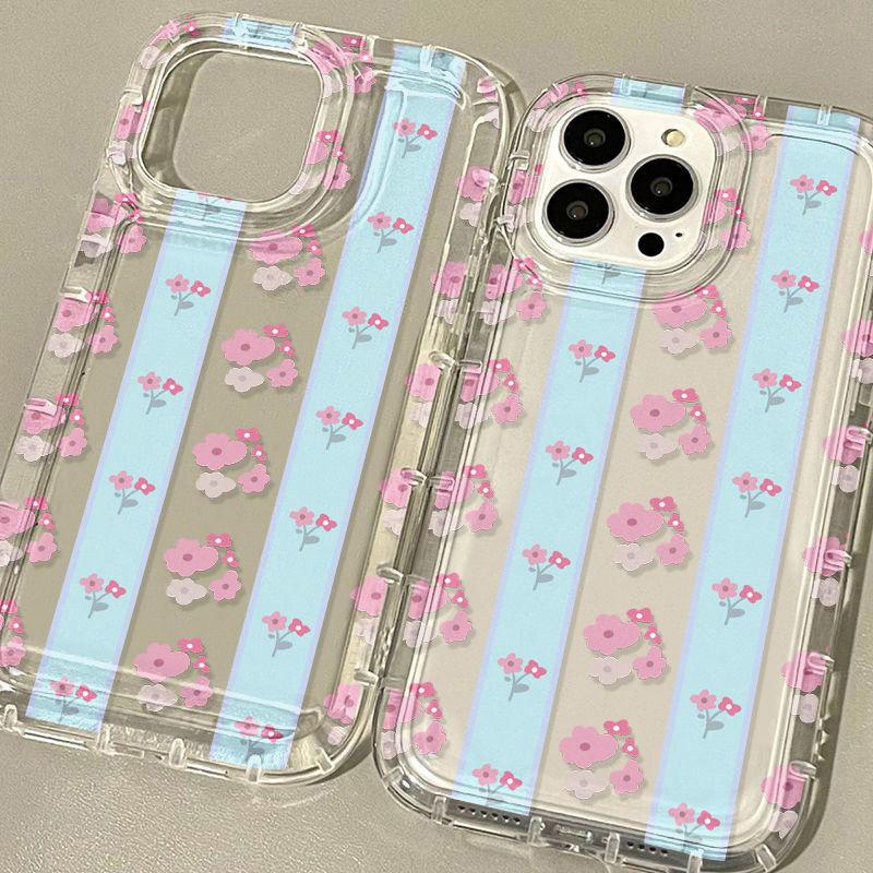 Full screen small floral application iPhone17 airbag mobile phone case 16pro couple 14 Apple anti-drop 13/15 factory