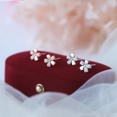 Flower Stud Earrings Women's Summer Earrings Niche Design Temperament Cherry Blossom Earrings