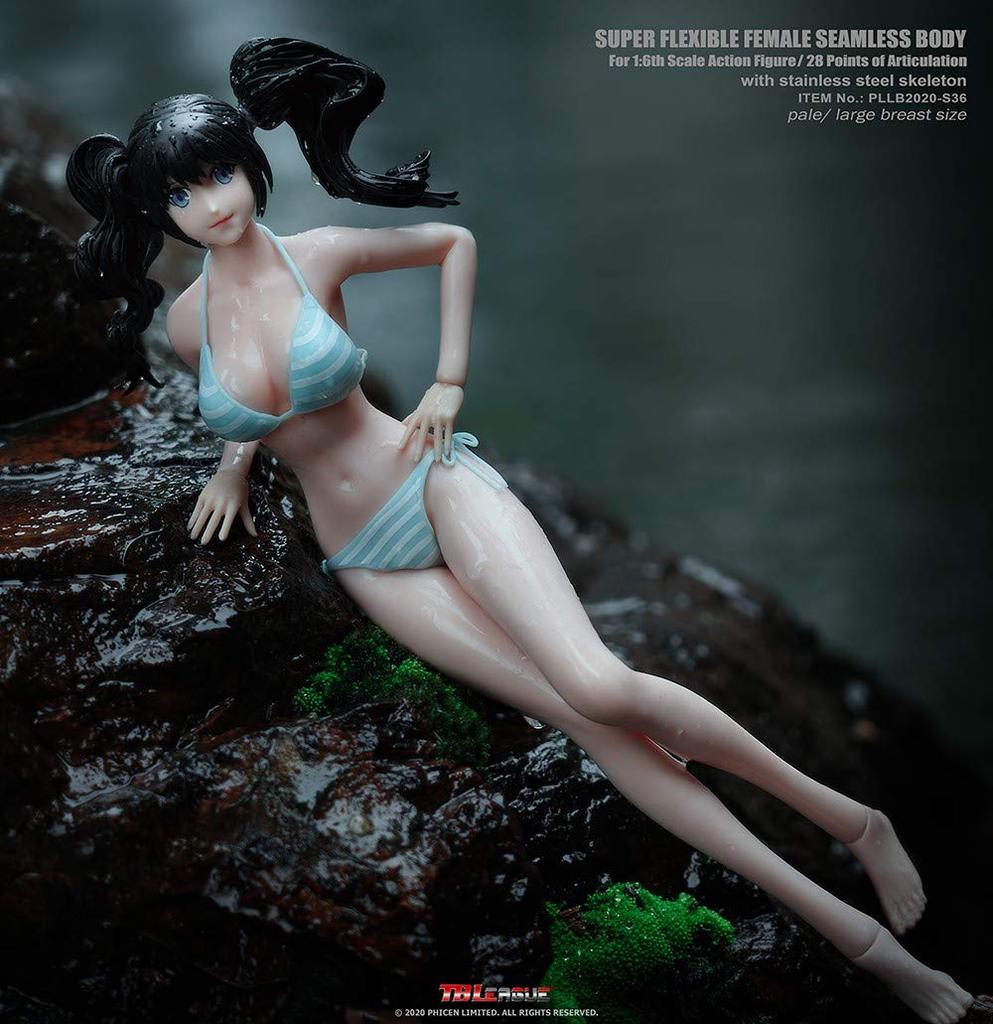 OBEST TBLeague 1/6 Scale Figure, 2D Girl, Ultra-Flexible Seamless Body, PLLB2020-S36 White Skin (with S36 Head)