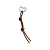 Romantic Heart Shaped Keychain Lightweight PU Leather Cord Alloy Charm Bag Decoration for Couples Friend Gift