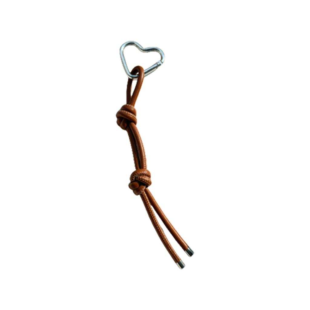Romantic Heart Shaped Keychain Lightweight PU Leather Cord Alloy Charm Bag Decoration for Couples Friend Gift