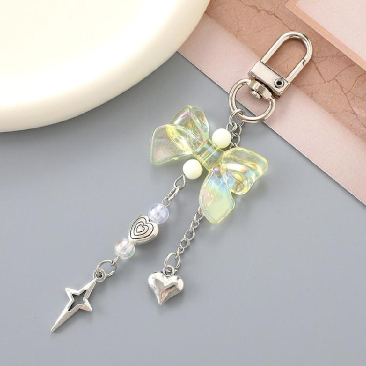 Niedliche Schlüsselanhänger für Mädchen,Liebevolle Auto-Schlüsselanhänger-Accessoires,Schlüsselanhänger-Taschenanhänger für Damen Stern Herz Schleifen Schlüsselanhänger