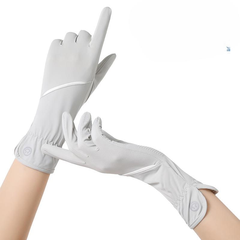 Sunscreen Gloves for Summer Women's Extended Thin Ice Silk Anti Ultraviolet Cycling Gloves for Electric Vehicles Driving Anti Slip Touch Screen