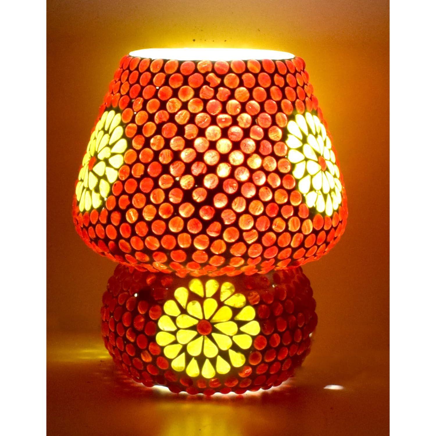 

Мозаичная стеклянная лампа в форме гриба для украшения дома/офиса/фестиваля (Лампа в комплект не входит) (, 17см)