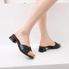 Fashion Shoes Ladies' Slippers Square Heel Slipers Women  Summer Block 2024 New