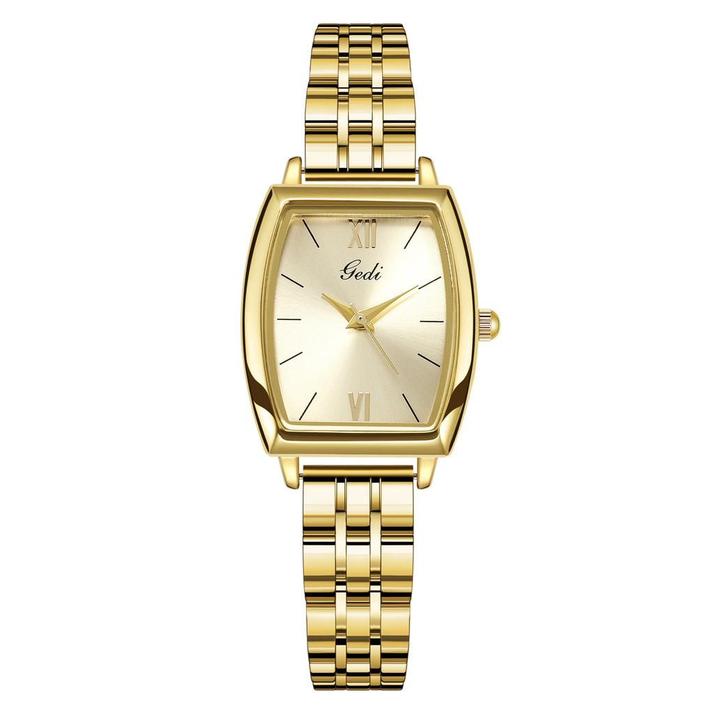 Simple Retro Wine Barrel-Shaped Women'S Watch Niche High-End Stainless Steel Watch Quartz Women'S Watch