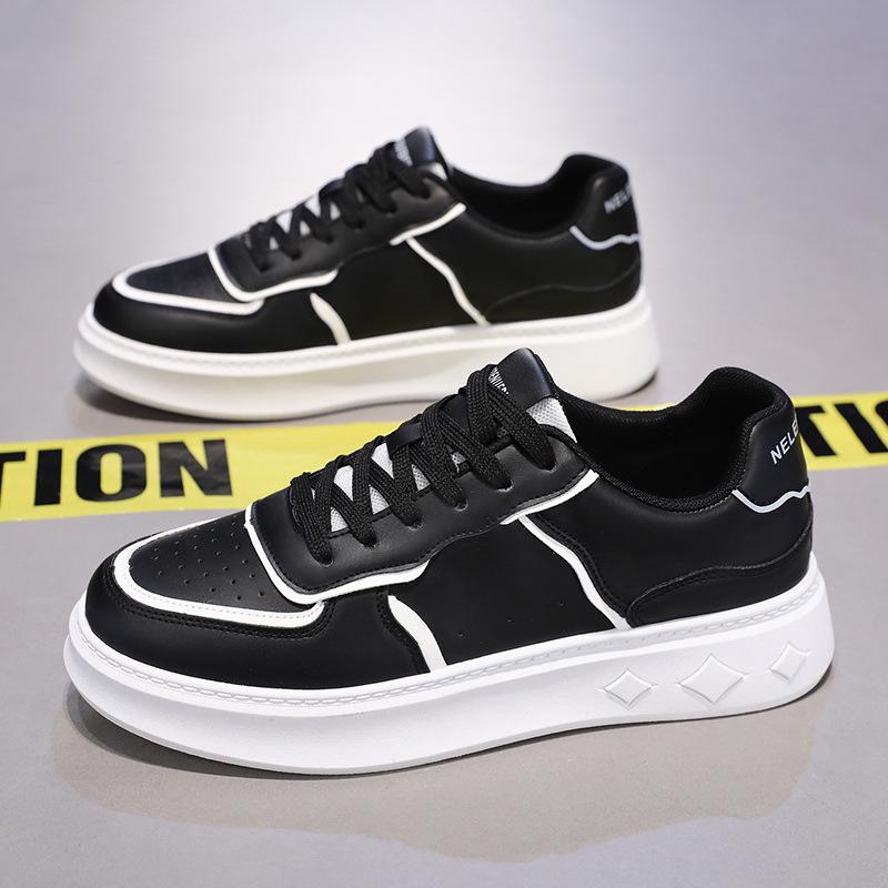 New Style of Summer Men's Shoes Breathable White Shoes for Men's Students Korean Style Versatile Thick-soled Sneakers Casual Board Shoes