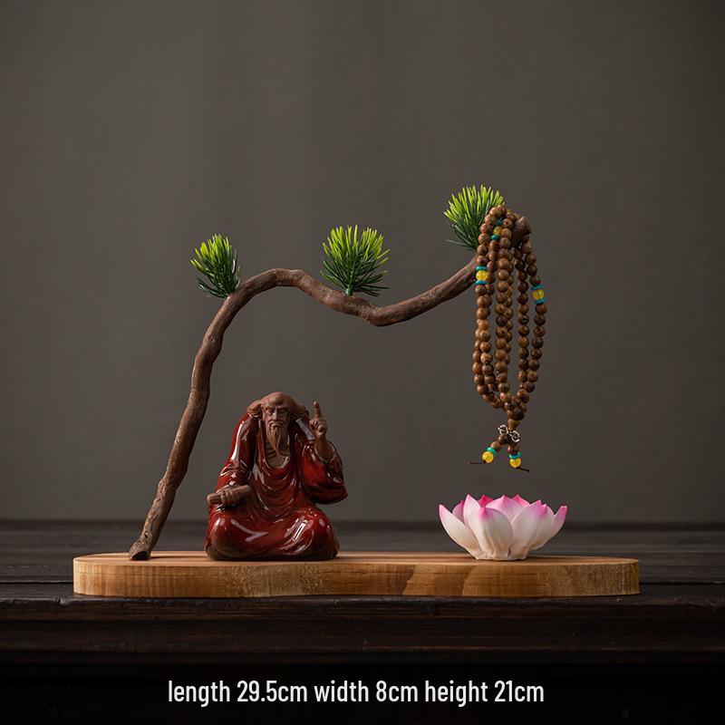 Zen Style Natural Wood Root Carving Ornament: Living Room Decoration & Bracelet Display Stand