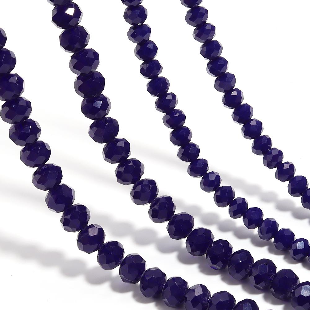 3 4 6 8 10mm Faceted Crystal Beads Deep Blue Porcelain Glass Loose Spacer Bead For Jewelry Making DIY Bracelet Necklace Supplies