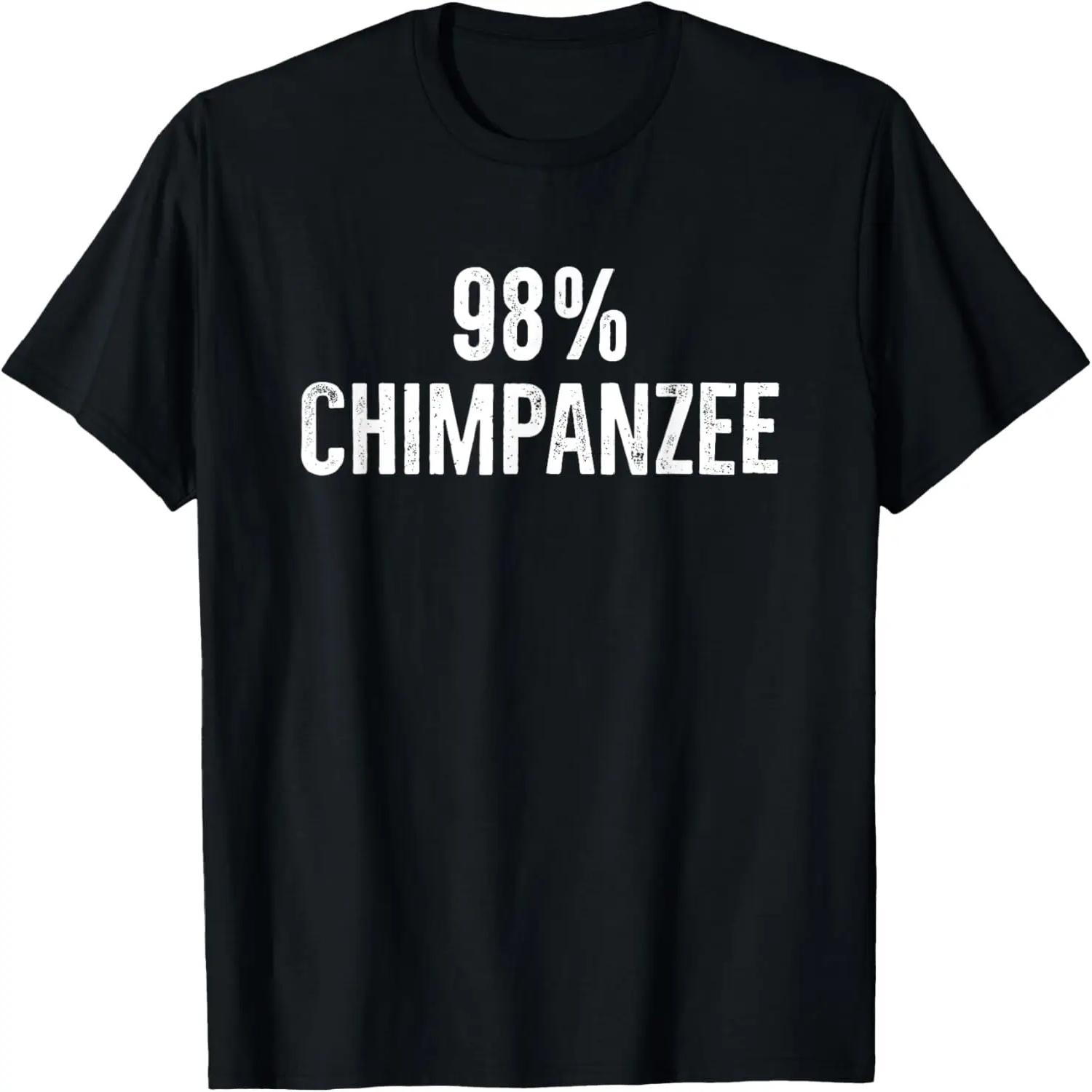 98% Chimpanzee Funny Evolution Science Distressed Design T-Shirt S