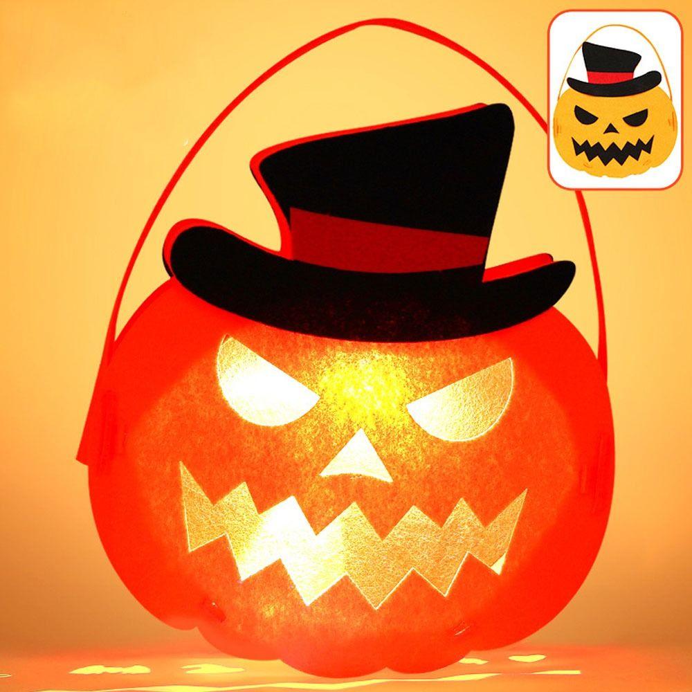 Glowing Pumpkin Lantern Reusable Halloween Ornament Halloween Light Halloween Party Decorations