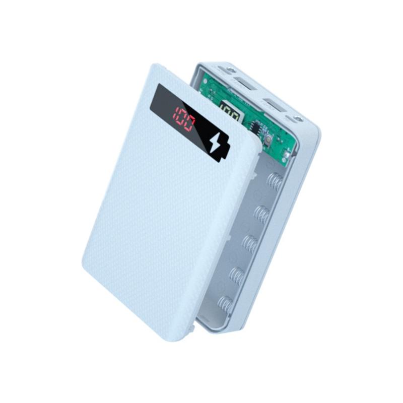 5 Slot Batteries Container Detachable Power Bank Holder for Case DIY for Shell 18650 Dual USB Battery Holder for Case