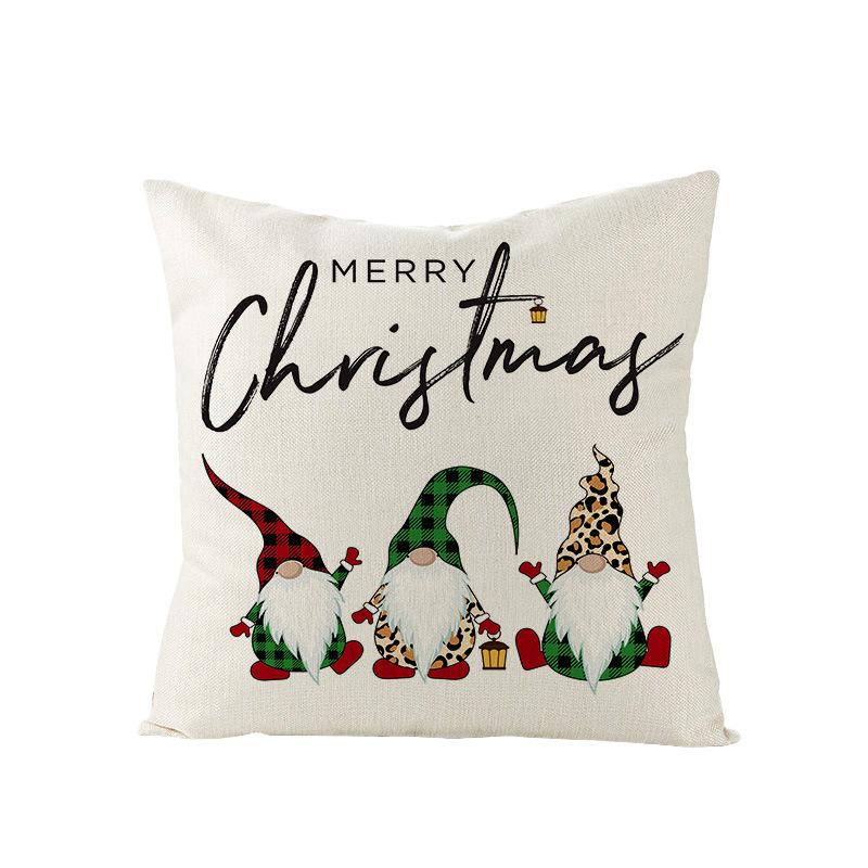Christmas Pillow Case Polyester Red and Green Plaid Print Pillow Nordic Home Living Room Sofa Cushion