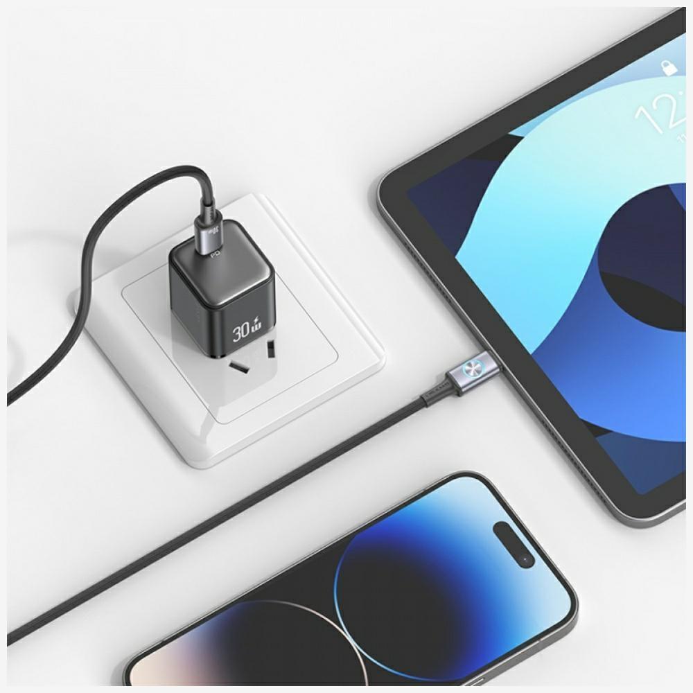 Kabel USB-C do Lightning USAMS 1,2m Szybkie ładowanie 30W Srebrny