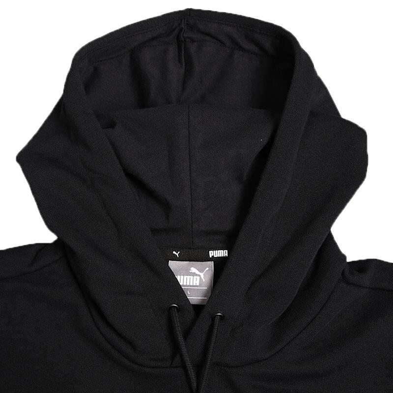 PUMA Letter Logo Print Hoodie Pullover Long Sleeve Sweatshirt Men Tops Black 844141-01