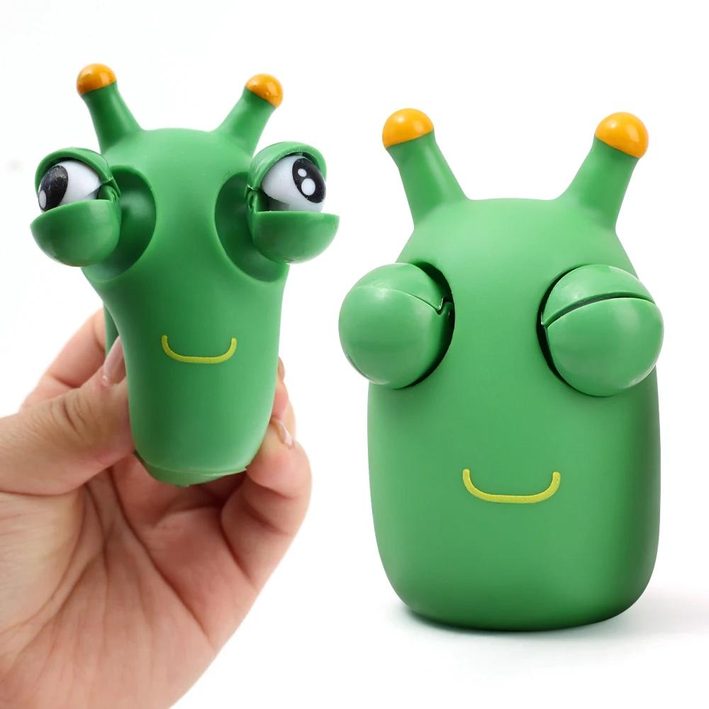 Creative Explosive Eye Worm Squeeze Pinch Toy Funny Novelty Eye Popping Caterpillar Toys Adult Children Fidget Stress Relief Toy