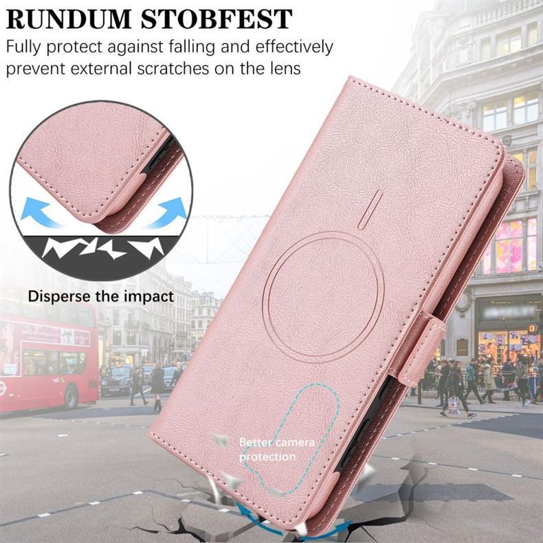 Samsung S25 Wireless Magnetic Leather Case with Card Slots for S24/S23 - High-End Protective Wallet