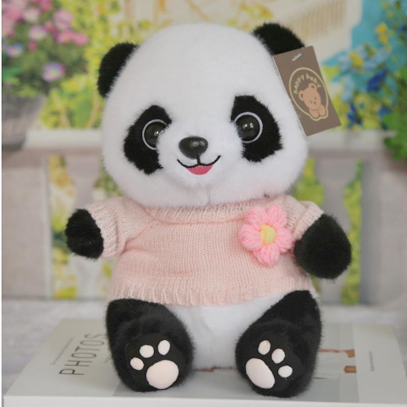 Giant Panda Doll Plush Toy Dressing Doll Zoo Commemorative Gift