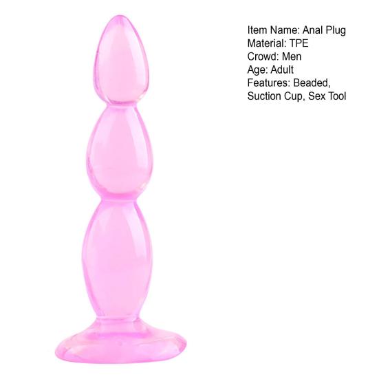 Korálkový vlnitý anální kolík Muži Tahání korálků Přísavka Sex Tool Stick TPE Hladký anální kolík Gay Potřeby