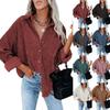 2025 Autumn/Winter Oversized Loose Casual Women’s Corduroy Shirt – European & American Style