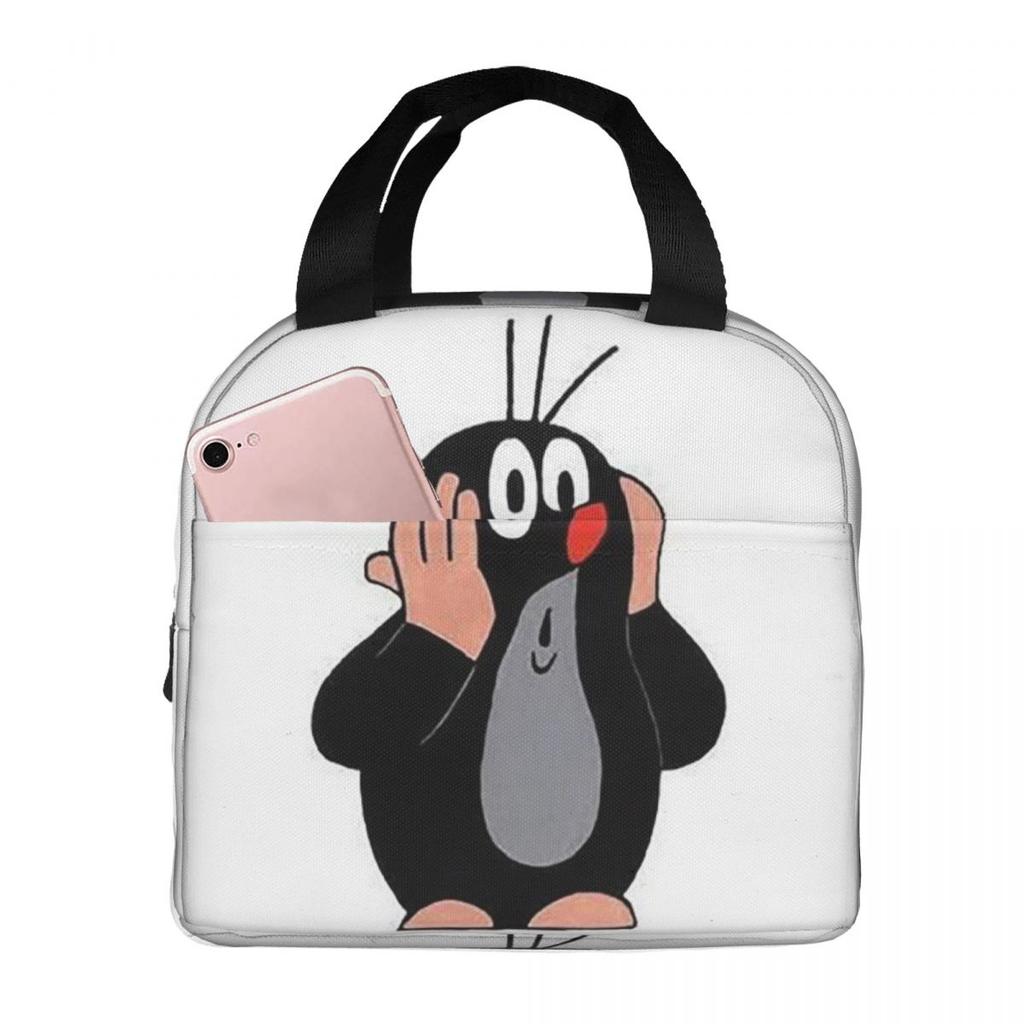 Borsa Pranzo Termica Carina e Felice della Talpa Krtek per Donne Ufficio Borsa Frigo Contenitore Termico per Cibo Borsa Tote Contenitori Portatili per Pranzo