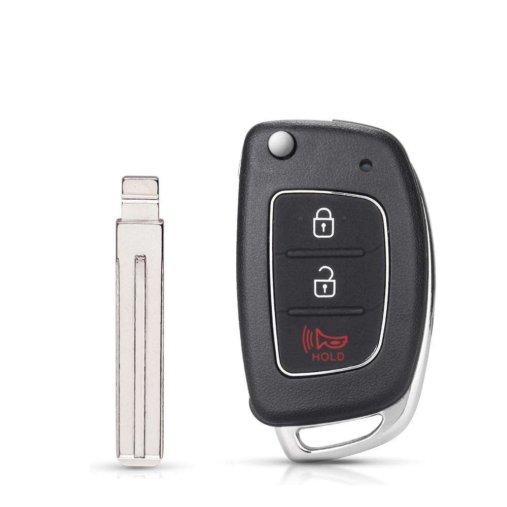 KEYYOU Fob 3 Buttons Flip Folding Remote Car Key Shell Case For Hyundai HB20 SANTA FE IX35 IX45 Accent I40 Solaris