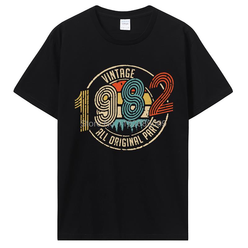 Vintage 1974 1962 1974 1982 All Original Parts Birthday Gifts Men T-Shirt Funny Tees Cotton T Shirt  Harajuku Streetwear