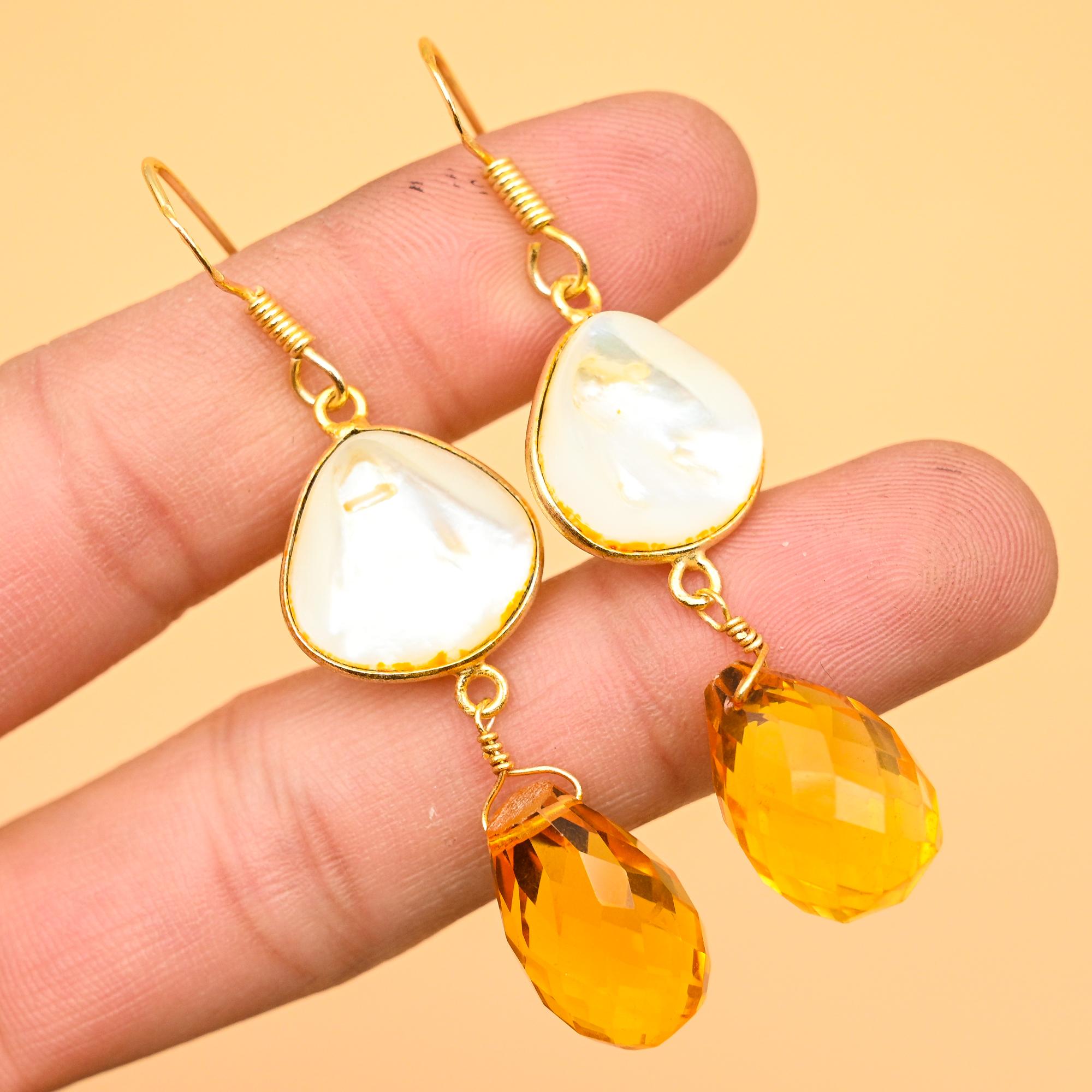 

Женские подарочные серьги из гессонита, 18-каратного позолоченного серебра, ювелирные изделия