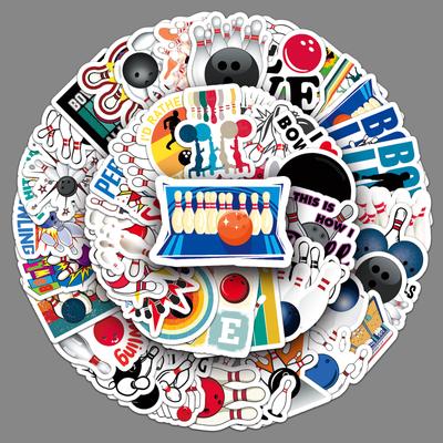 50 Bowling Doodle Personalized Sports Creative Guka DIY Skateboard Suitcase Stickers Waterproof