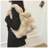 Plush Handbag Fashionable Top-handle Winter Satchel Versatile Shoulder Bag for Girls