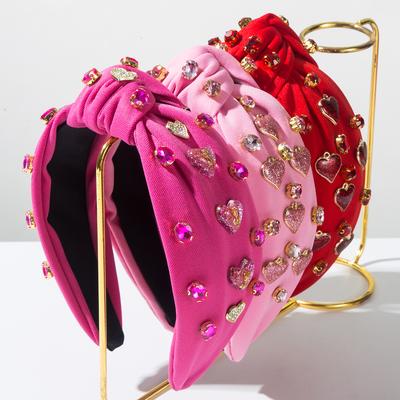 Popular Valentine's Day Headband, Fashionable Alloy Studded With Diamonds, Resin Heart Accessories, Sweet and Simple Headband