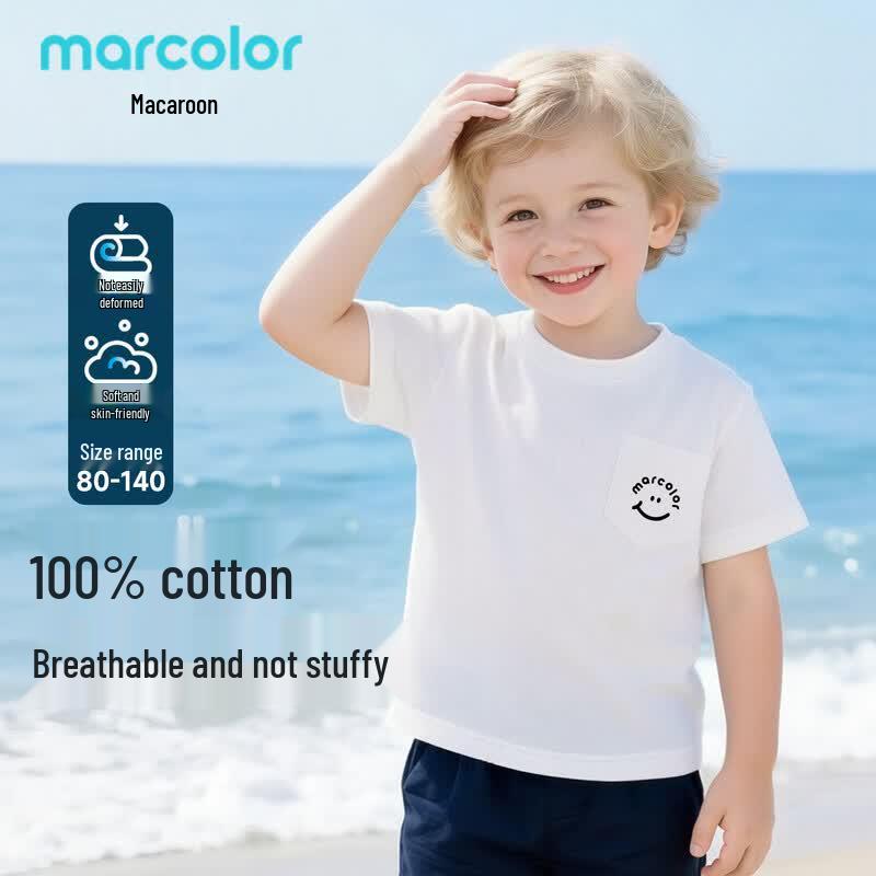 Macalor Kids Pure Cotton Breathable Short Sleeve T-Shirt 120
