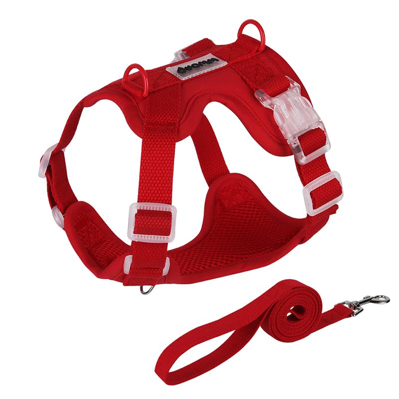 Lightweight Escape-Proof Dog Harness Leash Set Soft Breathable Adjustable Dopamine Puppy Harness Outdoor Pet Gear for Small Dogs