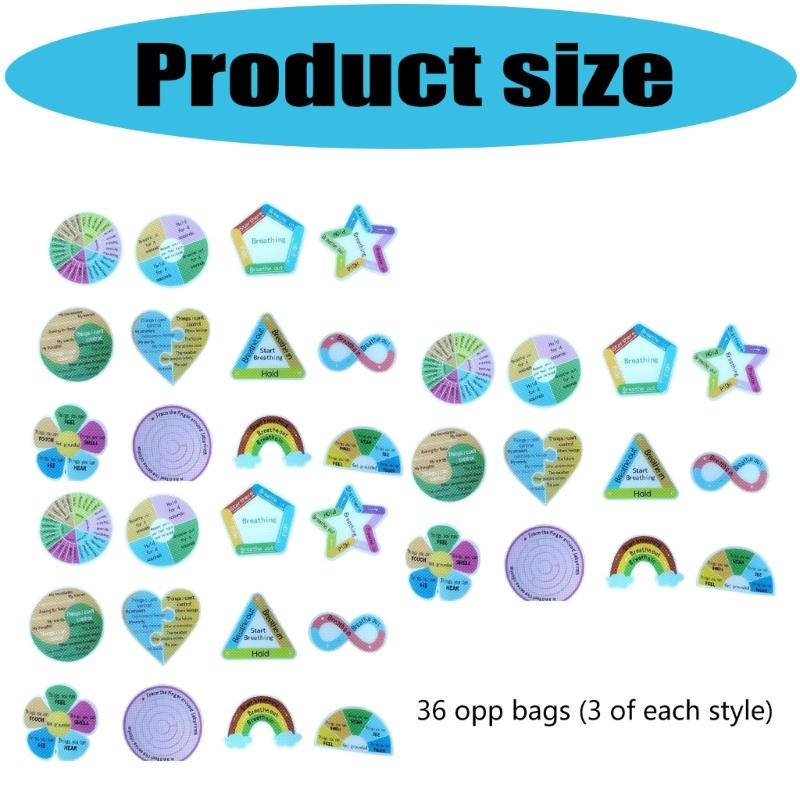 36Pieces Anxiety Sensory Sticker with Textured Sticker Calming Sticker for Kids Adults Anxiety Relief Sensory Strips