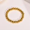 Vnox Gold Color Stainless Steel Beads Bracelet for Women Men,Classic Ball Chain Bracelet Stretchable Elastic Wristband Jewelry